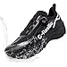 ONEMIX Mens Waterproof Hiking Shoes Quick Laces Outdoors Walking Trekking Camping Tennis Sneakers Black Size 9.5