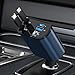 Retractable Car Charger, 60W 4 in 1 Fast Charging Car Charger, Retractable Cable and 2 USB Ports Car Charger Adapter Compatible with iPhone 15 14 13 12 11 Pro Max, Galaxy S23, Pixel Car Charger