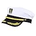 KKBES Captain Hat Nautical Hat Adjustable Captains Hat Yacht Captain Costume Navy Marine Admiral Hat for Halloween Costume Accessory