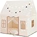 Large Kids Tent with mat, Star Lights, Tissue Garland, Play Tent Indoor & Outdoor, Kids Play Tent for Girl & Boy Aged 3+, Kids Tent for Toddler, 52' x35' x 52' Play House with Windows, Washable