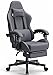 Dowinx Fabric with Pocket Spring Cushion, Massage Game Cloth with Headrest, Ergonomic Computer Chair with Footrest 290LBS, Grey