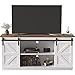 JUMMICO TV Stand for 65 Inch TV, Entertainment Center with Storage Cabinets and Sliding Barn Doors, Mid Century Modern Media TV Console Table for Living Room Bedroom (Bright White)