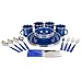 Stansport Deluxe 24-Piece Enamel Tableware Set - Blue (11220)