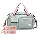 Small Gym Bag for Women, Waterproof Duffle Bag Carry On Weekender Bag with Shoe Compartment & Wet Pocket, Tote Bag for Travel, Workout, Sport