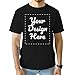 GotPrint Men Customized T Shirts, Personalized Shirt, Customize Your Own Design T-Shirt, Custom Image T Shirt, Custom Shirt, Black, Large