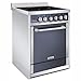 Magic Chef Stainless-Steel Electric Range with Convection Oven and 4 Burners, 2.2 Cubic Feet