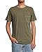 RVCA Men's PTC DYE Short Sleeve Premium Shirt, S/S Pigment Pocket TEE/Olive, Large