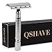 Qshave - Men or Women Short Handle Classic Double Edge Lighter Travel Safety Shaving Razor, 1 Pc