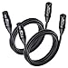 Cable Matters 2-Pack Premium XLR to XLR Cables, XLR Microphone Cable 6 Feet, Oxygen-Free Copper (OFC) XLR Male to Female Cord, Mic Cord, XLR Speaker Cables, Black