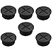 Adyoney 6 Pcs 1 Inch Black Desk Grommets, Easily Solve Cable Management Issues, Flexible Silicone Cable Cord Grommet for Table and Other Furnitures Hole Cover