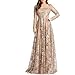 Mac Duggal Womens Floral Embroidered Evening Dress Gold 18