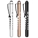 RISEMART 3packs Pen Lights for Nurses, Reusable Medical Pen Light with Pupil Gauge and Ruler, White Light LED Penlight for Nurse Student Doctors EMT(Black/Gold/White)