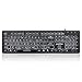 Perixx PERIBOARD-317 Wired Backlit USB Keyboard, Big Print Letter with White Illuminated LED, US English Layout,Black