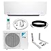 Daikin 24,000 BTU 18 SEER2 Entra R32 Series Ductless Mini Split Heat Pump System w/ Maxwell All-Inclusive 16’ Installation Kit and Wall Mounting Bracket (230V)