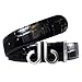 Druh Tour Collection belt in black leather crocodile texture with Silver & Black DB Buckle