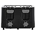 Continental Electric CE-TT029 Toaster, 4 Slice,Cool Touch, Black