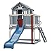 Backyard Discovery Beacon Heights Elevated Cedar Playhouse, Play Kitchen, Powered Blender, Working Bell, 6 ft Wave Slide, Wrap-Around Deck, Flat Step Ladder, Growth Chart
