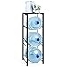 Water Bottle Holder Organizer 5 Gallon Water Jug Holder with Shelves, 3-Tier Water Bottle Dispenser Stand for Kitchen Living Room Office, Black