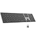 AUSDOM Wireless Bluetooth Keyboard Full Size, Quiet Slim Multi-Device Rechargeable Cordless QWERTY Keyboard with Number Pad, Low Profile Silent Flat Universal Keyboard for Computer/Mac/Windows