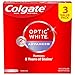 Colgate Optic White Advanced Hydrogen Peroxide Toothpaste, Teeth Whitening Toothpaste Pack, Enamel-Safe Formula, Helps Remove Tea, Coffee, and Wine Stains, Sparkling White, 3 Pack, 3.2 oz