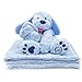 PLUSHIBLE Blu-Boo Dog Blankie Bestie, 2-in-1 Stuffed Animal & Blanket, Soft Sensory Plush Toy Gift for Girls, Boys, Babies, Toddlers, & Kids - Stuffed Animal Dog with Blanket