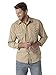 Wrangler Men's Retro Two Pocket Long Sleeve Snap Shirt, Tan, Large