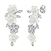 THE PEARL SOURCE 3.0-3.5mm White Freshwater Pearl & Mother of Pearl Magnolia Earrings for Women