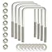 Made in The U.S.A. (4) 304 Stainless Steel Square U-Bolts 1/2' Diameter x 3-1/16' Inside Width x 5-5/16' Inside Height with SS Lock Nuts & Washers for Boat and Utility Trailers Fits Dn Over 3' Metal