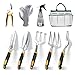 LETEEN Garden Tools, 9 Piece Heavy Duty Gardening Tools Set with Non-Slip Rubber Grip, Stainless Steel Garden Tool, Gifts for Kids, Women, Husbands, and Parents