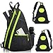 Achiou Pickleball Bag Unisex Adjustable Sling Backpack with Fence Hook Multiple Compartments