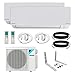 Daikin 2-Zone (12,000 BTU +12,000 BTU) CIRRA Series Mini Split Air Conditioner Heat Pump System with Maxwell 15 ft. Installation Kit and Wall Bracket