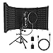 SwaykTech Studio Recording Microphone Isolation Shield with Pop Filter and Metal Tripod Stand, Studio Mic to PC Laptop Smartphone, Music Microphone for Recording Singing Podcasting