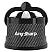 AnySharp Knife Sharpener, Hands-Free Safety, PowerGrip Suction, Safely Sharpens All Kitchen Knives, Ideal for Hardened Steel & Serrated, World's Best, Compact, One Size, Carbon Fibre Design