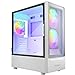 Antec NX410 ATX Mid-Tower Case, Tempered Glass Side Panel, Full Side View, Pre-Installed 2 x 140mm in Front & 1 x 120 mm ARGB Fans in Rear (White) (9734088000)