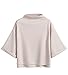 SweatyRocks Women's 3/4 Sleeve Mock Neck Basic Loose T-Shirt Elegant Top Apricot Small