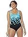 Swimsuits For All Women's Plus Size Scoop Neck Tummy Control Chlorine Resistant Tank One Piece Swimsuit - 14, New Turq Floral