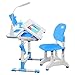 Gorilla Gadgets Kids Table and Chair Set, Height Adjustable Children's Study Desk - for Baby Bedroom, Game Rooms, Night Light Included (DSK-Kids-BLU)
