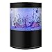 Penn-Plax Water World Luxury Large Bow Front Acrylic Aquarium with Built-in Stand and Storage Top (LM2) – 360° View – Great for Freshwater and Saltwater Fish – 58 Gallons