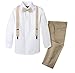 Spring Notion Boys' 4-Piece Suspender Outfit Tan & White Set w/Champagne Suspenders 5