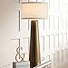 Possini Euro Design Karen Modern Table Lamp 36' Tall Dark Gold Tapered Glass Column Off White Fabric Drum Shade Decor for Living Room Bedroom House Bedside Nightstand Home Office Entryway Family
