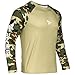 Rodeel Loose-Fit Fishing T-Shirt Vented Long Sleeve Shirt UPF50 Light Brown-Camouflage Brown Sleeve Size:M