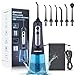 Cordless Water Dental Flosser Teeth Cleaner, INSMART Professional 300ML Tank DIY Mode USB Rechargeable Dental Oral Irrigator for Home and Travel, IPX7 Waterproof 4 Modes Irrigate for Oral Care Blue
