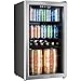 hOmeLabs Beverage Refrigerator and Cooler - 120 Can Mini Fridge with Glass Door for Soda Beer or Wine - Small Drink Dispenser Machine for Office or Bar with Adjustable Removable Shelves