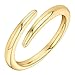 PAVOI 14K Gold Plated Open Twist Eternity Band Yellow Gold for Women Size 6