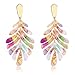 ARATLENCH Acrylic Pendant necklace Earrings – Long Statement Palm Leaf Charm Necklace Tortoise Resin Fashion Necklaces Earrings for Women Girls (Floral)