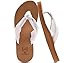 KuaiLu Flip Flops for Women with Arch Support Yoga Mat Comfortable Summer Beach Walking Thong Cushion Sandals Slip On Indoor Outdoor White Khaki Size 9