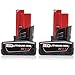 VANON 6.0Ah Replacement for Milwaukee M 12 Battery Lithium ion Compatible with Milwaukee 12Volt Batteries 48-11-2401 48-11-2402 48-11-2460 48-59-2401,2Pack