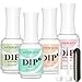 AZUREBEAUTY 4+4Pcs Dip Powder Liquid Set 15ml/0.5oz, with Base/Top Coat, Activator, Brush Saver, Nail File Dipping Powder Essential Tools for Dip Powder Nail Kit No Nail Lamp Needed