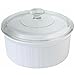 CorningWare 2-1/2-Quart Round French White Casserole Dish Set With Matching Glass Cover - Lid Set