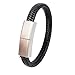 CHUYI Bracelet Design 64GB USB 2.0 Flash Drive Portable Metal and PU Leather Braided Rope Wristband Thumb Drive Cool Jump Drive Novelty Memory Stick Data Storage U Disk Gift for Men (Black)